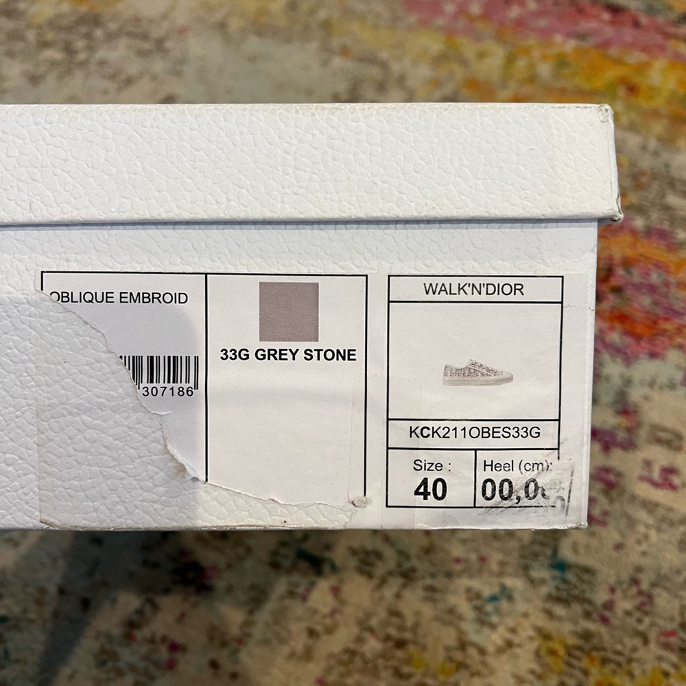 Dior Oblique Canvas Low-Top Sneakers in Gray & Cream - Picture 10 of 11